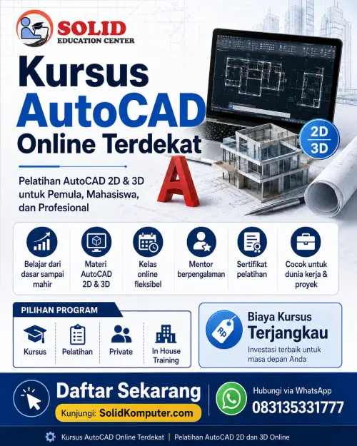 Kursus Autocad Online Terdekat 2D & 3D