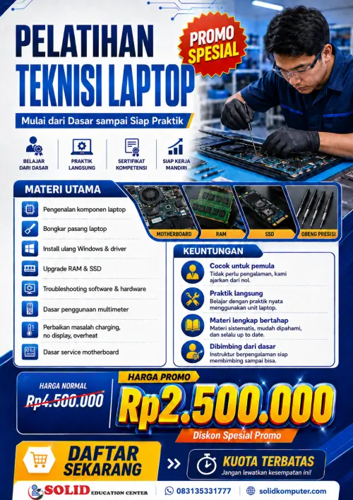 Pelatihan Teknisi Laptop Pemula Di Malang