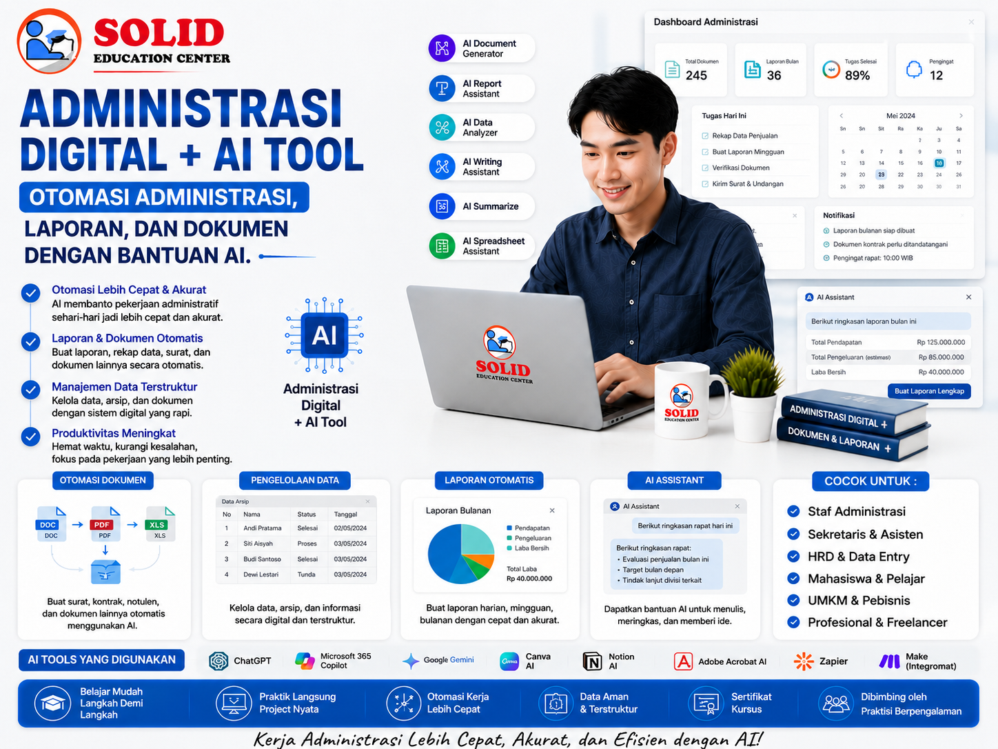 Kursus administrasi digital online Solid Education