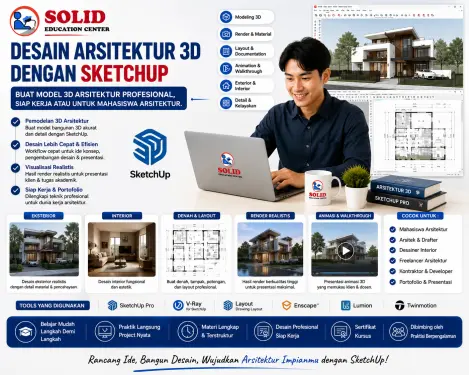 Kursus desain arsitektur 3D online Solid Education